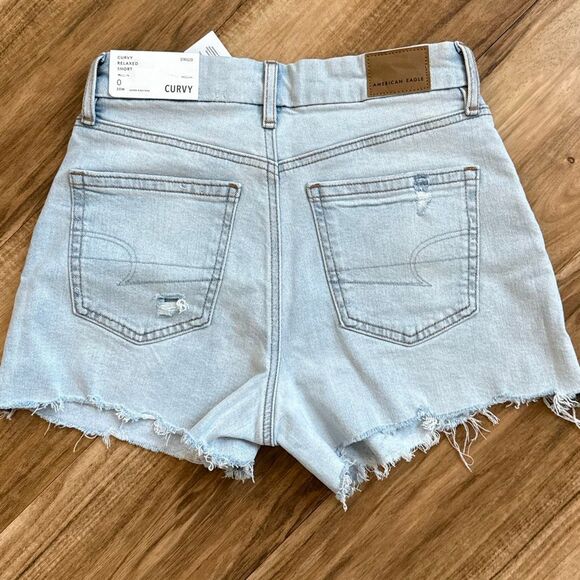 American Eagle Strigid Curvy Relaxed Shorts Size 0 NWT - Picture 5 of 7